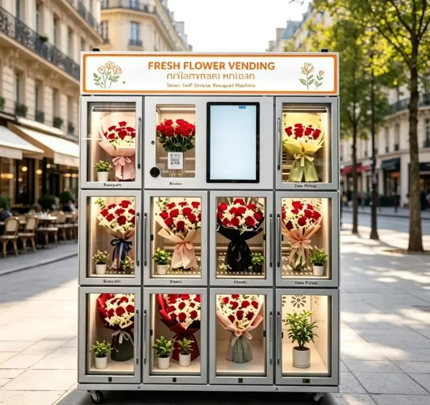 Factory Direct Refrigerated Flower Vending Machines, 24H Unmanned Self Service Remote Monitoring Fresh Keeping
