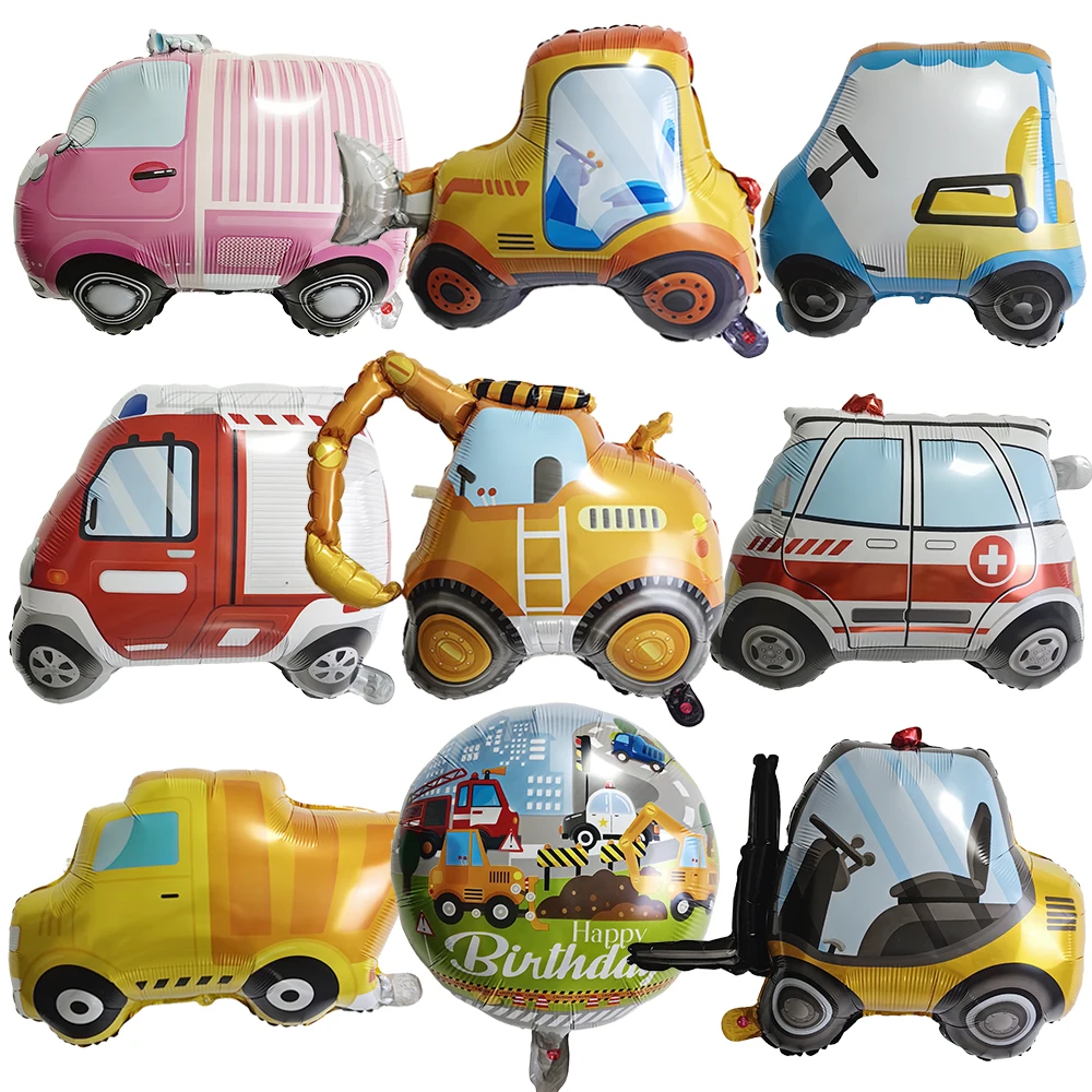 Construction Truck Balloon Forklift Excavator Balloons for Excavator Birthday Decorations Kids Truck Car Themed Party Supplies