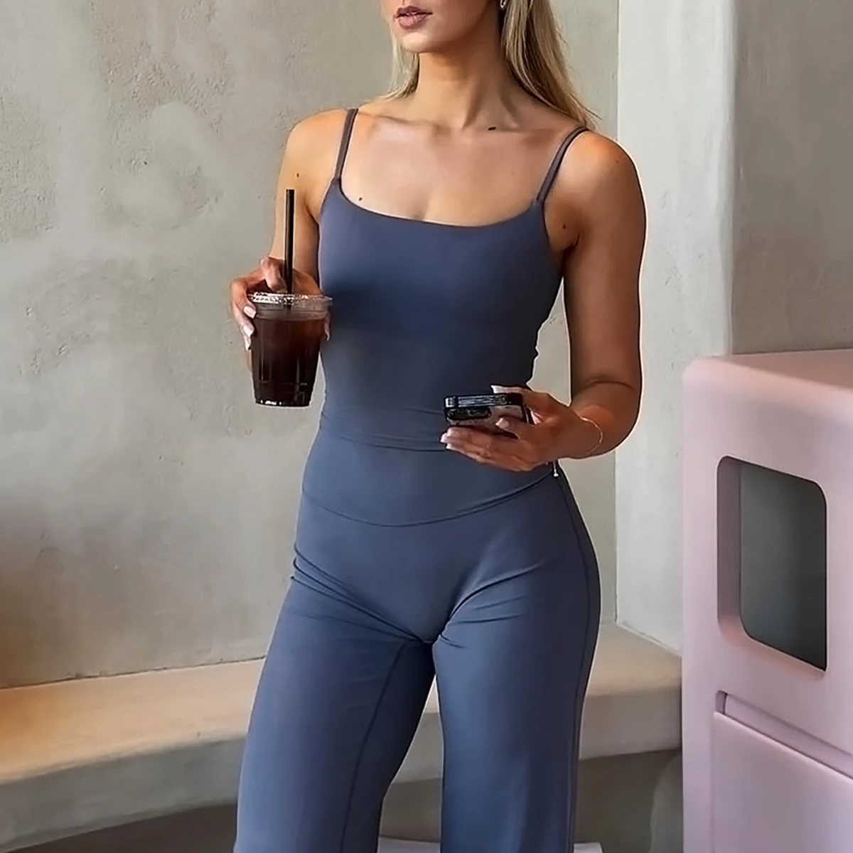 Soft Motion Strappy Vest Women's Gym Top with Built in Bra Fitness Tank Top Longline Yoga Vest Fitness Pilates Gym Clothes