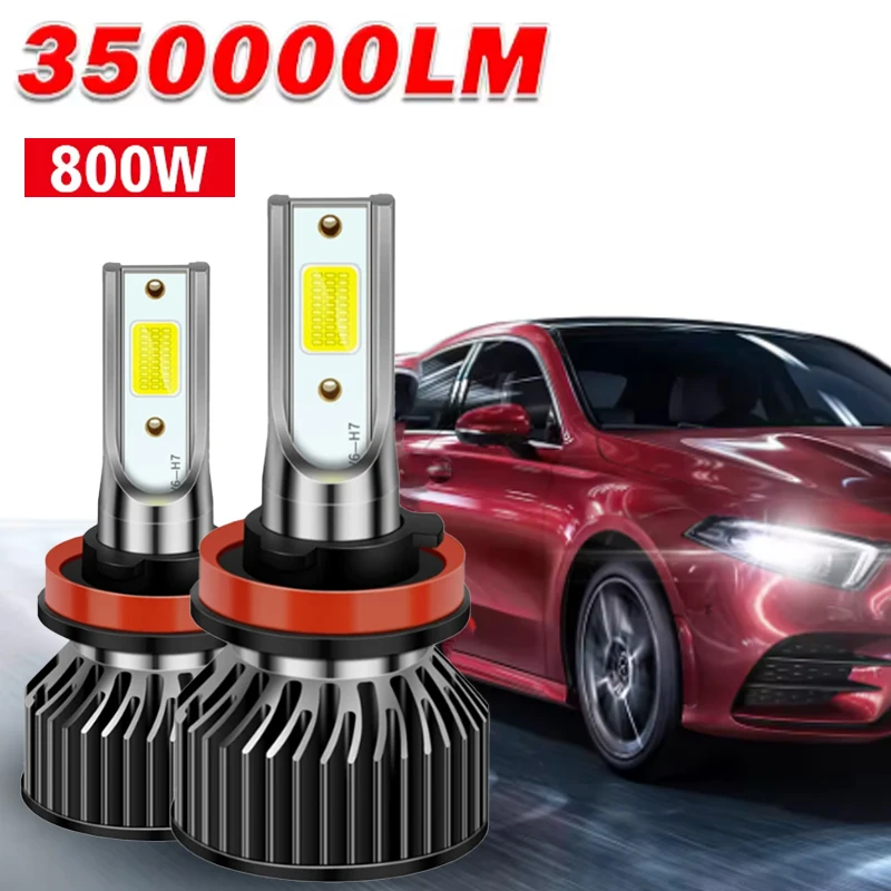 

800W Canbus LED Headlight Bulbs 350000LM H1 H4 H7 H11 9005 HB3 9006 HB4 Turbo Auto Lamp 6000K High Low Beam Fog Lights 12V 24V