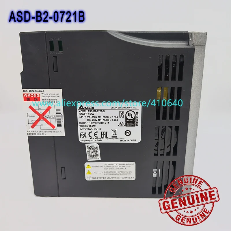 100% GENUINE Delta AC servo drive ASD-B2-0721-B  ASDA-B2 series 220v 750w Single Phase FREE SHIPPING!