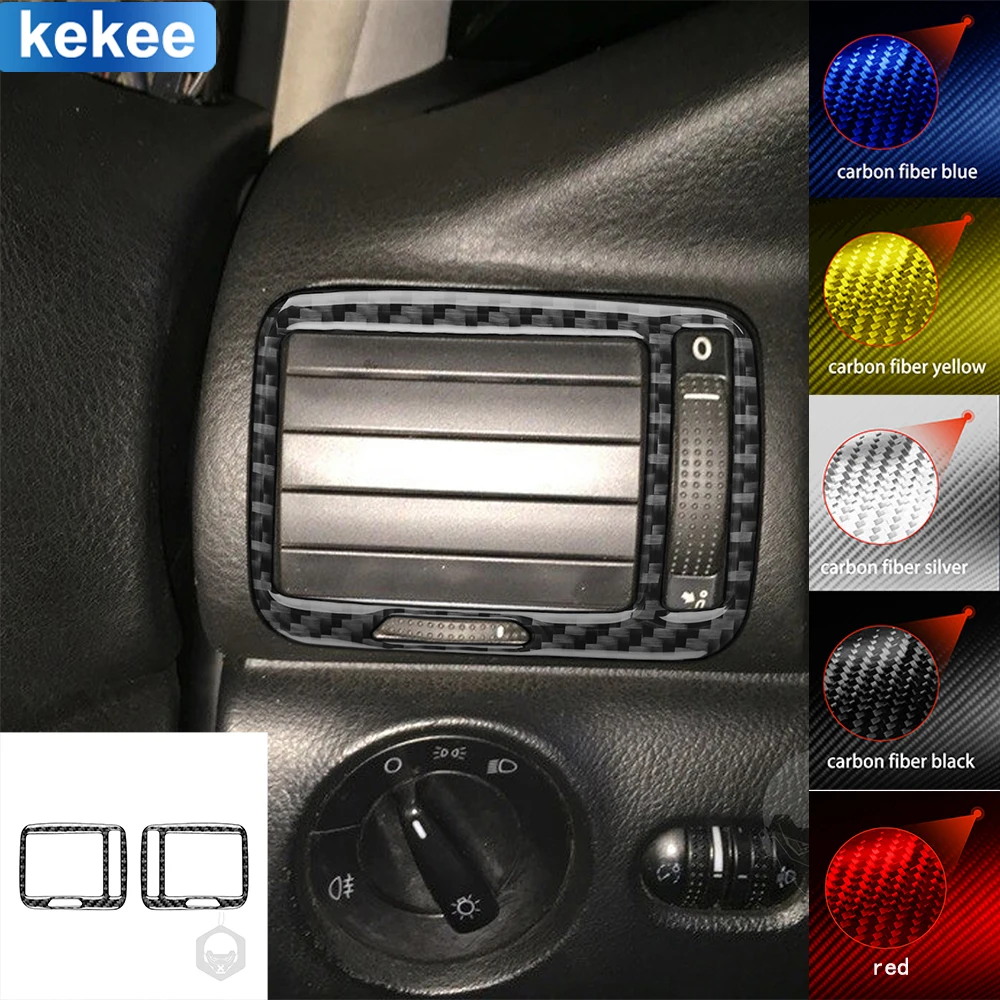 For VW Volkswagen Passat B5 2001-2005 Dashbaord Side Air Outlet Cover Soft Real Carbon Fiber Sticker Car Interior Accessories