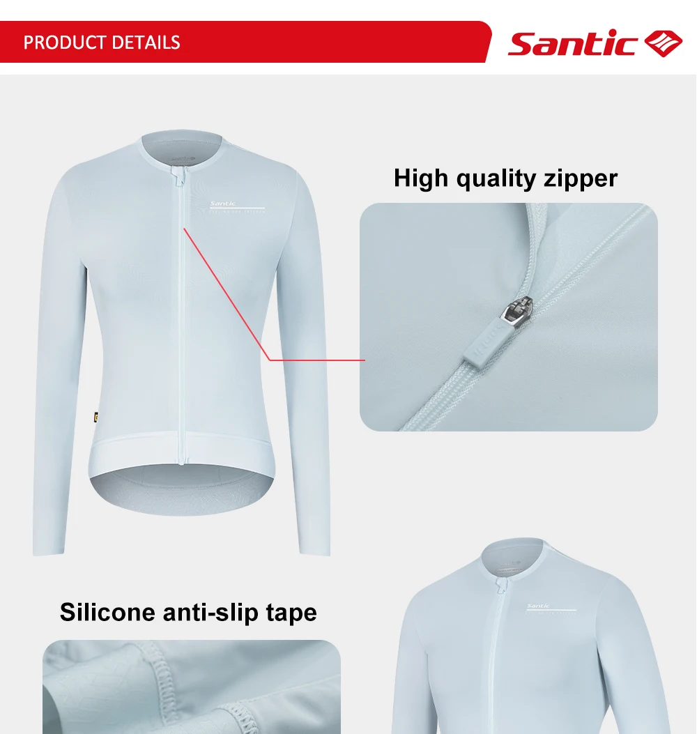 Santic Sommer-Radtrikot, kurze Version, langärmelig, für Damen, Sonnenschutz, atmungsaktiv, eng anliegend, Fahrrad-Reitkleidung TL2 – Detail 4