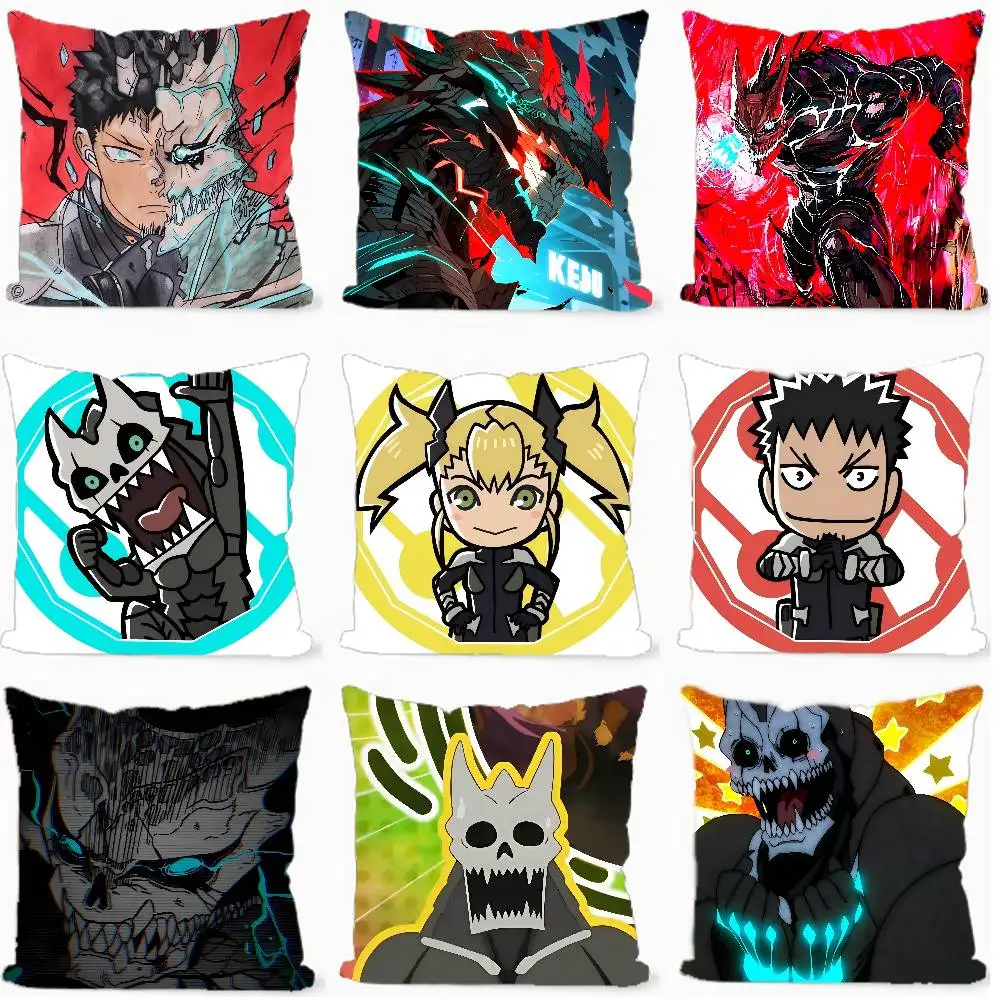 Hot Japanese Anime K-Kaiju No. 8 Personalized Picture Text Home Decorative Pillows Household Gifts 45x45cm