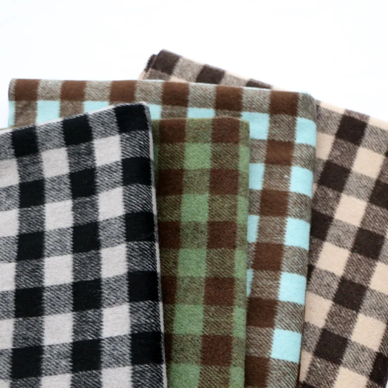 Korean Style Classic Not Outdated Plaid Smooth Hair Single-Sided Wool Woolen Clothing Fabrics Cloth Diy