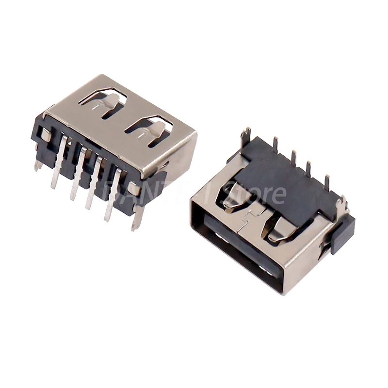 USB2.0 interface female 90 degree socket A female patch rear plug curling flat short body 6.3/6.8MM socket