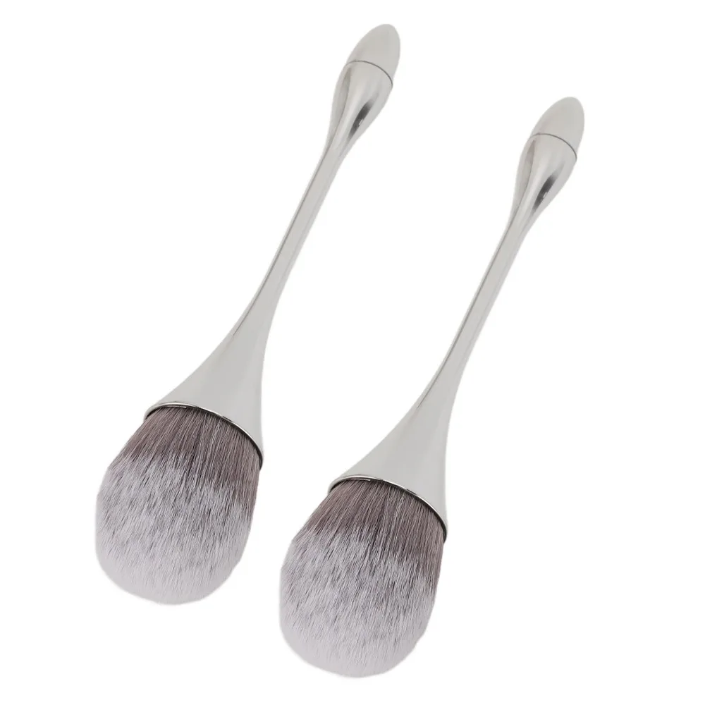 2pcs Soft Bristles Nail Art Powder Brush Ergonomic Handle Nail Powder Remover Powder Remover Brush Multipurpose Nail Dust Brush