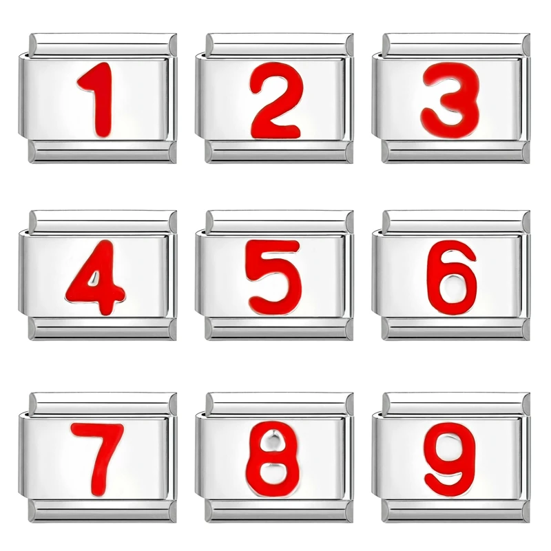 جديد Y2K 1-9 أرقام سلسلة النساء الرجال سحر ربط صالح 9 مللي متر الفولاذ المقاوم للصدأ الإيطالية سوار صنع DIY بها بنفسك مجوهرات هدايا #4