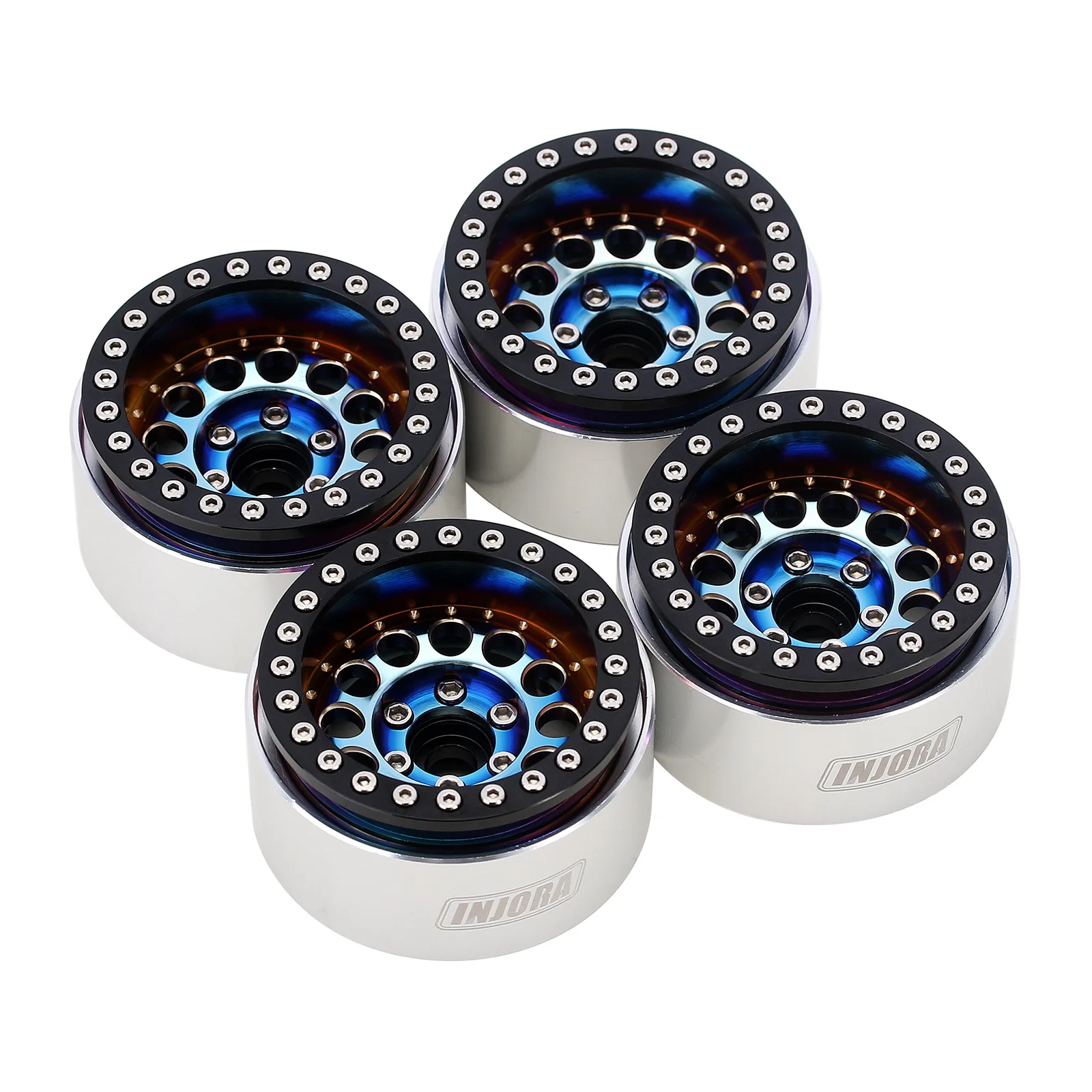 INJORA 153g Super Heavy Brass & Aluminum Deep Dish 1.9" Beadlock Wheel Rim for 1/10 RC Crawler SCX10 TRX4 VS4-10 Gen8 (W1957)