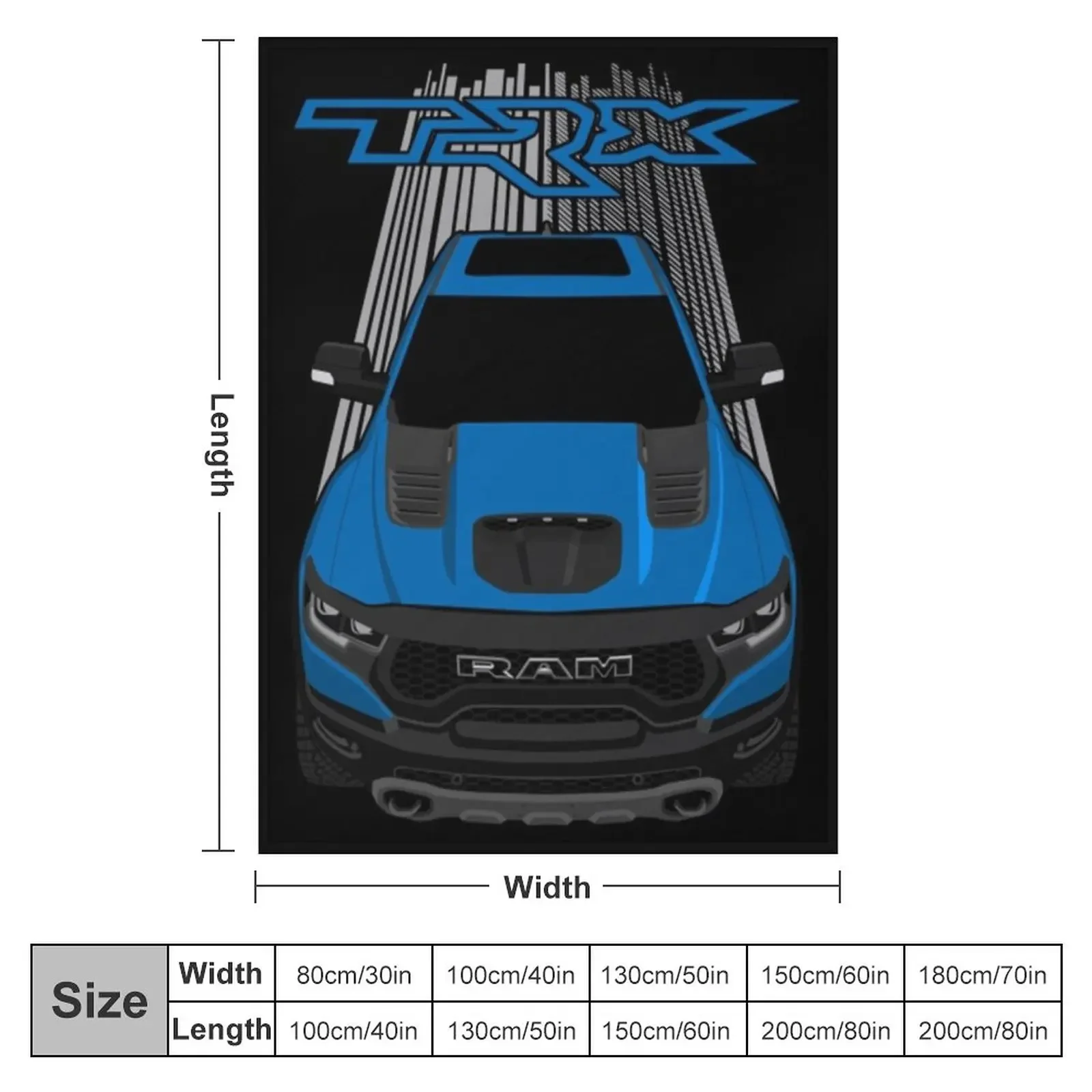 Ram 1500 TRX - Hydro Blue Shirt Throw Blanket Plush christmas gifts Shaggy Blankets