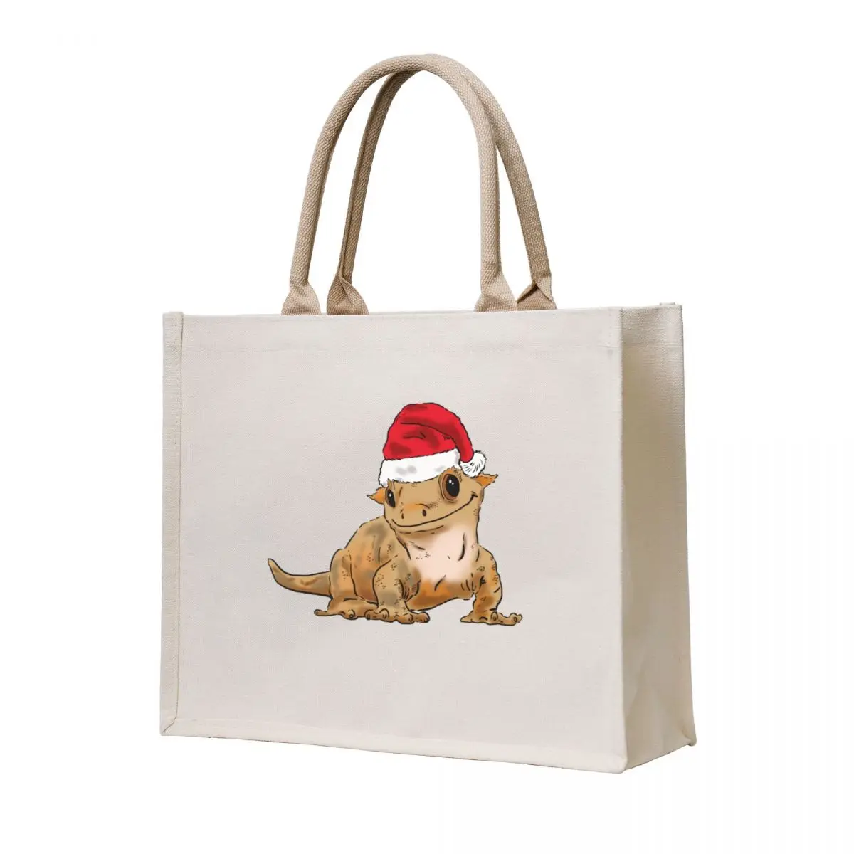 

Cute Christmas Crested Gecko, Santa Crestie, Gecko Lovers, Xmas Gecko in Santa Hat Tote Bag great bag Canvas bag