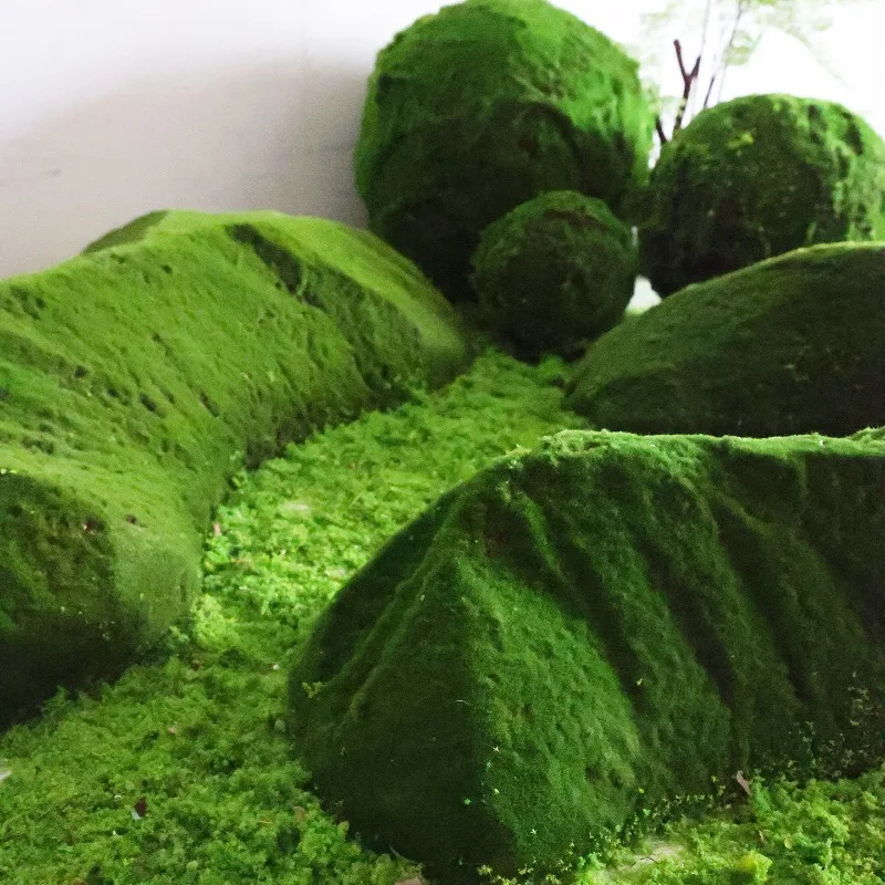 Simulated Moss Rockery, Moss Foam Base, Flower Arrangement, Window Decoration, Sitting on The Ground Landscaping Stone
