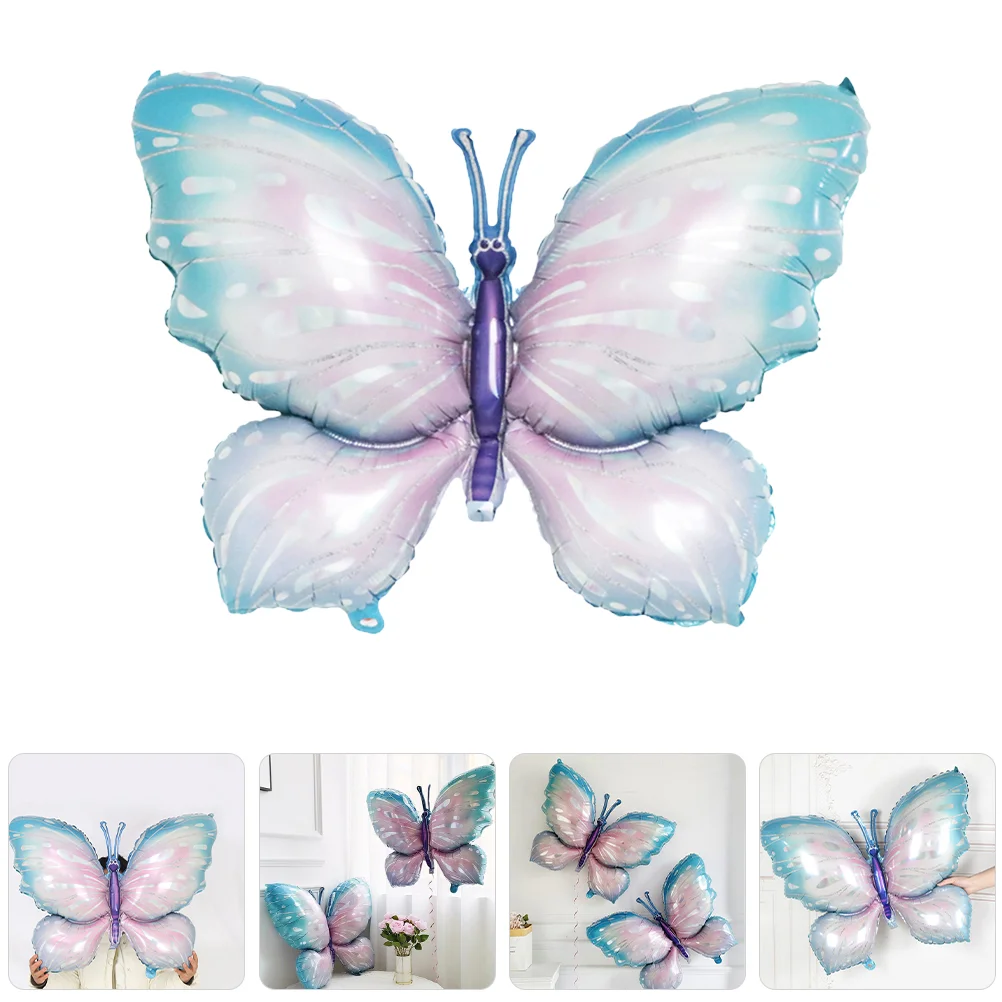 

10 Pcs Butterfly Aluminum Film Balloon Foil Balloons Prop Decorations Cartoon Inflatable Bridal Shower Bride Baby