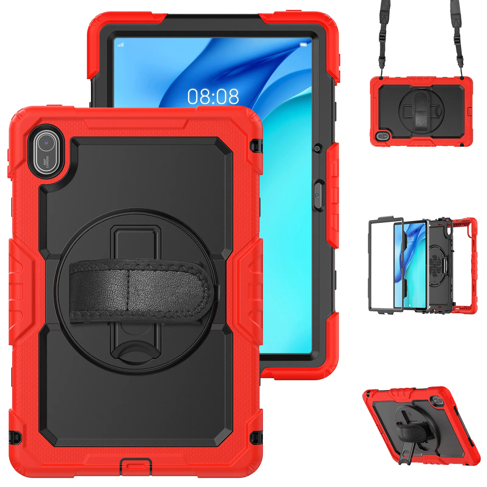 Tablet Case for HuaWei MatePad SE 11 Inch 2024 Multi Angle Adjustment Stand Cover with Shoulder Strap for MatePad SE 11 AGS6-W10