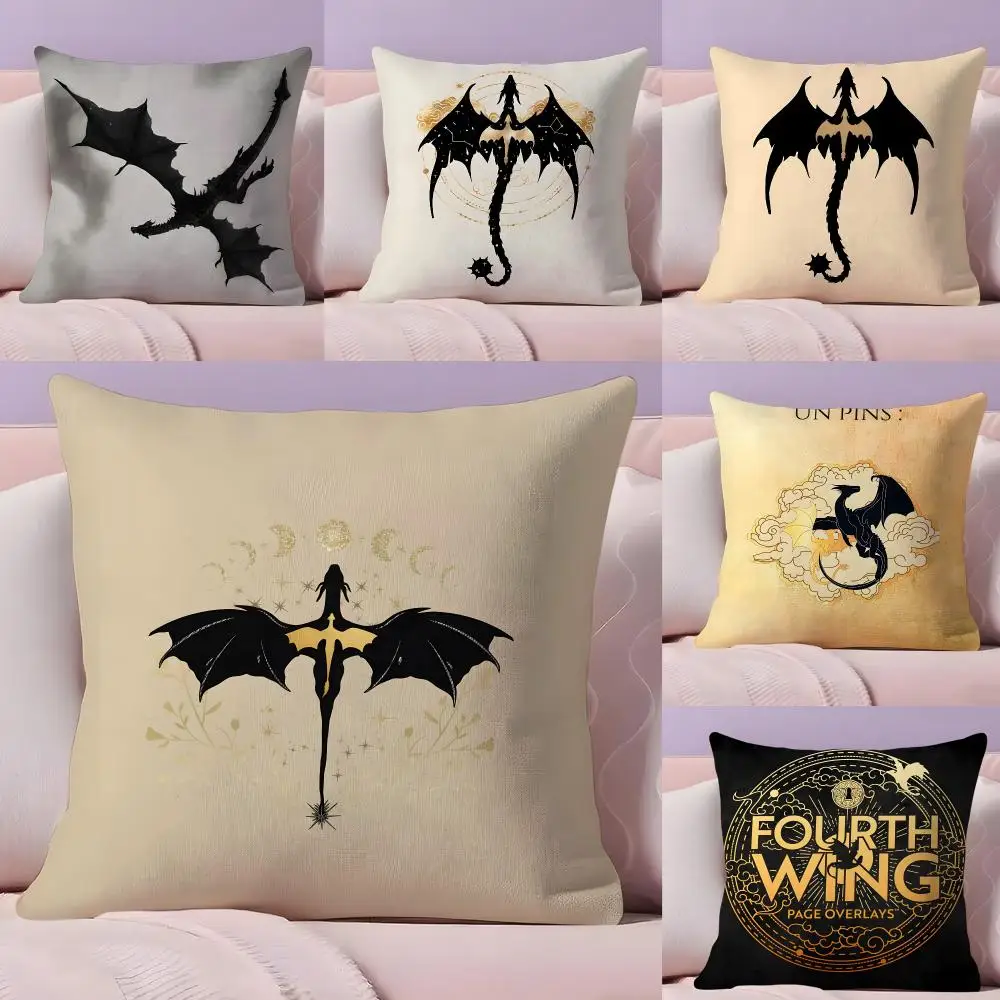 Moive F-Fourth Wing Cushion Cover Pillow Case Plush Fabric Soft Double Sided Print Home Sofa High Quality Cushion