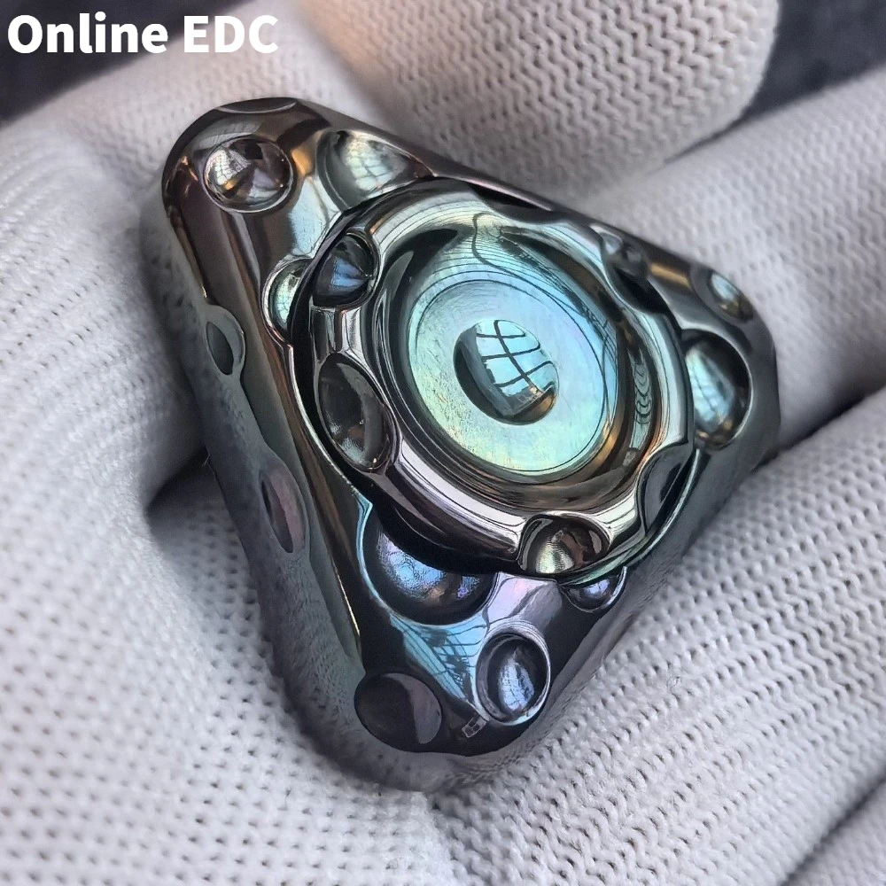 중고 왕 21 치즈 피젯 스피너 지르코늄 컬러풀 삼엽 피젯 스피너 불안 완화 기구