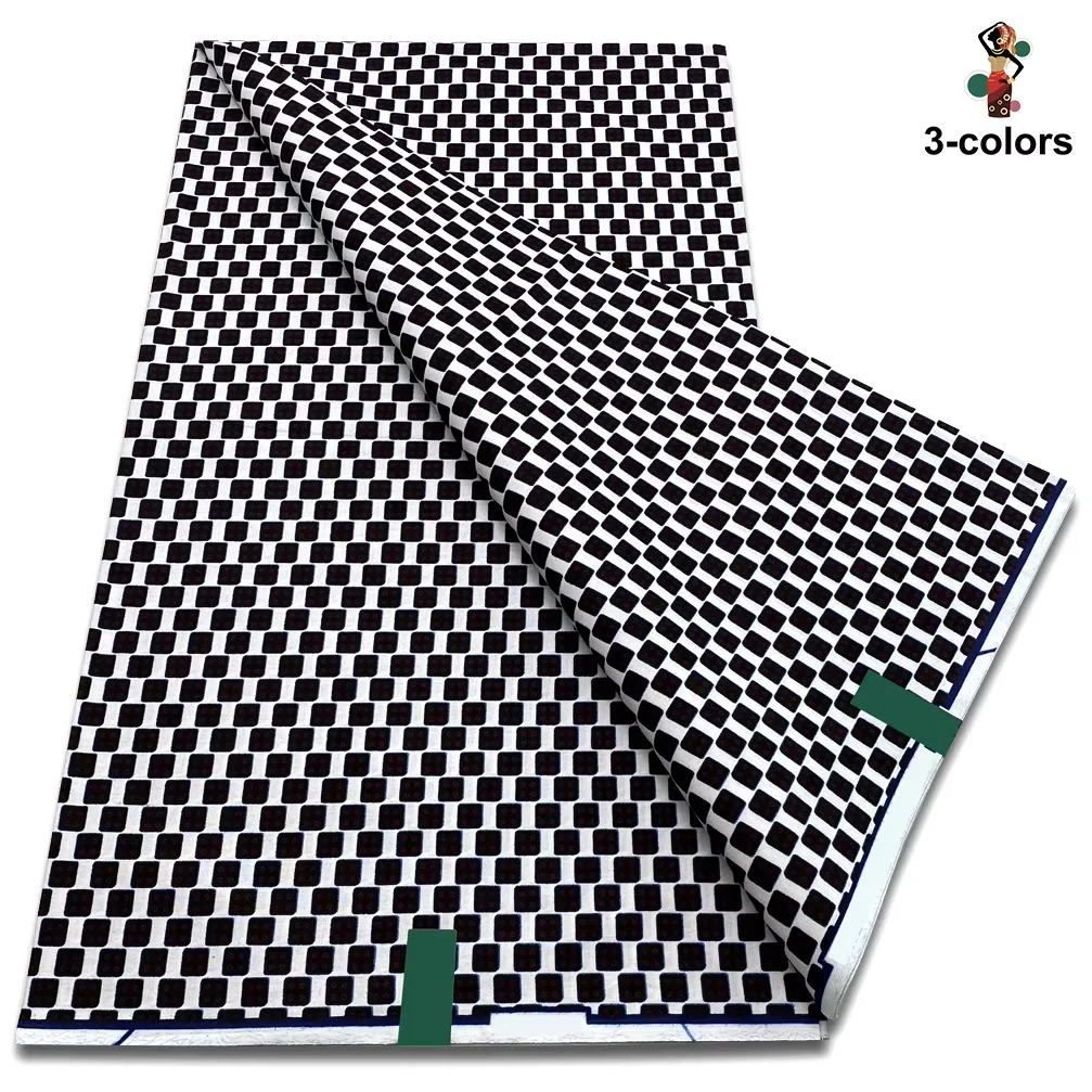 2024 Newest Fashion African Wax Fabric 100% Cotton Nigeria Ankara Wax Fabric Block Prints Batik Dutch Pagne Soft Sewing Fabric