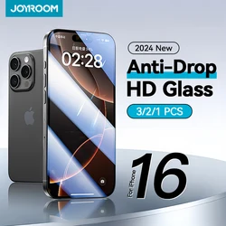 Joyroom 3/2/1PCS Full Screen HD Glass For iPhone 16 Pro Max HD Tempered Glass Screen Protector For iPhone 15 14 13 Pro Max