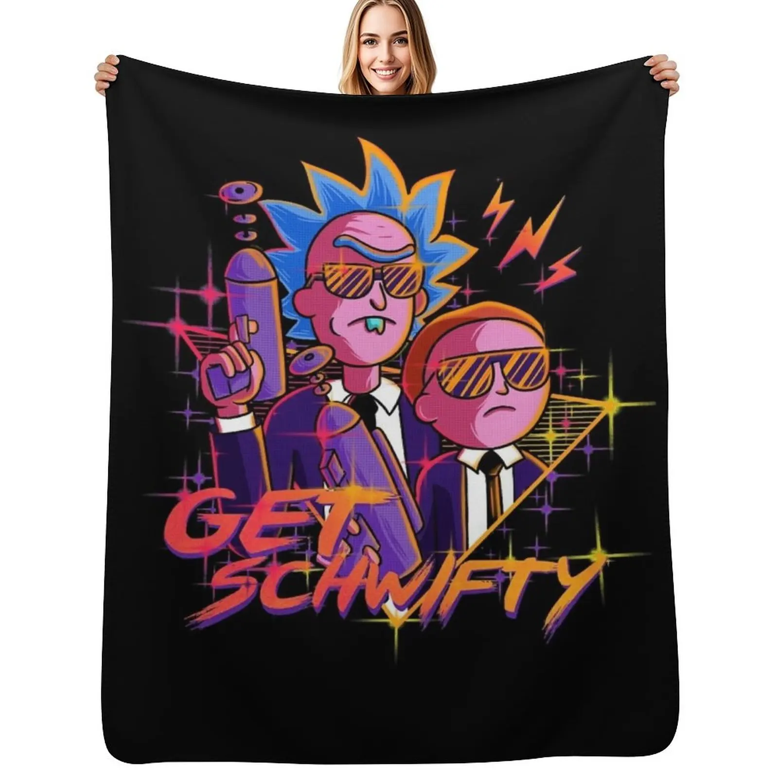 

get schwifty Throw Blanket Luxury Designer Large Extra Large Throw for winter Blankets