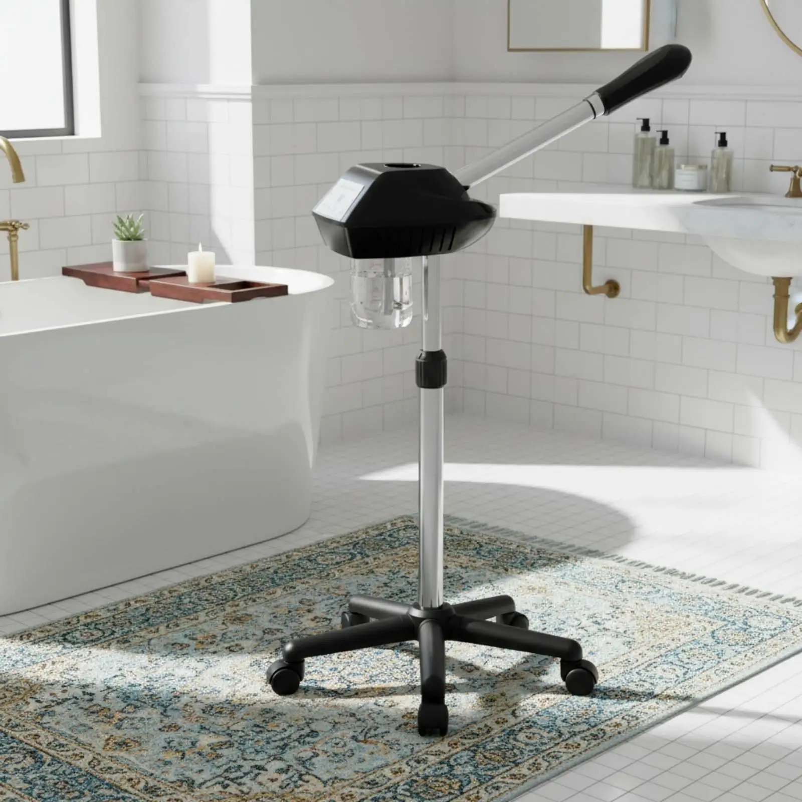 mobile-facial-steam-sprayer-unit-with-oil-add-opening-and-five-leg-wheel-base-for-beauty-studio