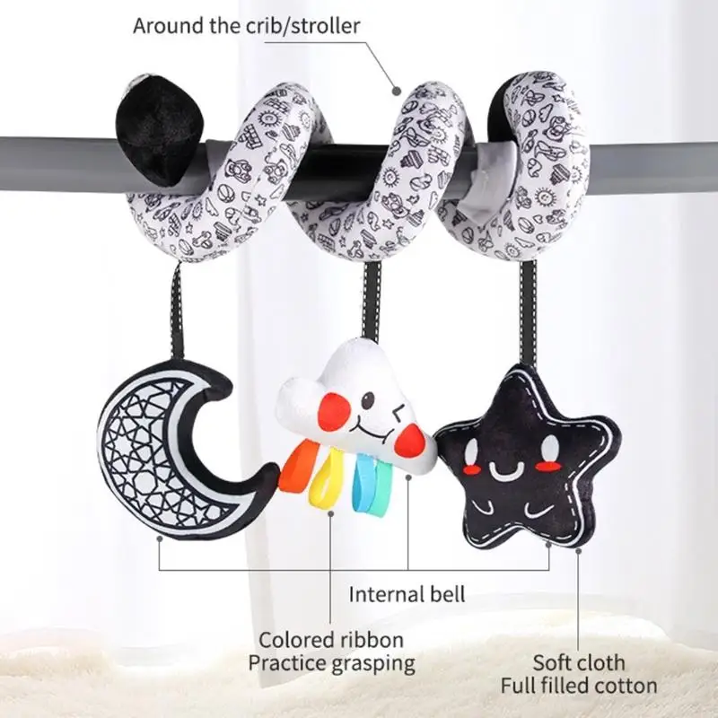 M89C Interactive Stroller Hanging speelgoed voor Babies Sensory Development Spirals Rattle