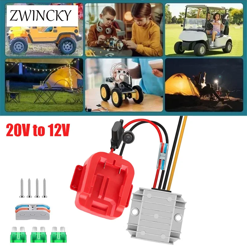 DC 18V to 12V Step Down Voltage Regulator Converter Adapter for Craftsman Battery 10A 120W DIY Adapter Automatic Buck Boost