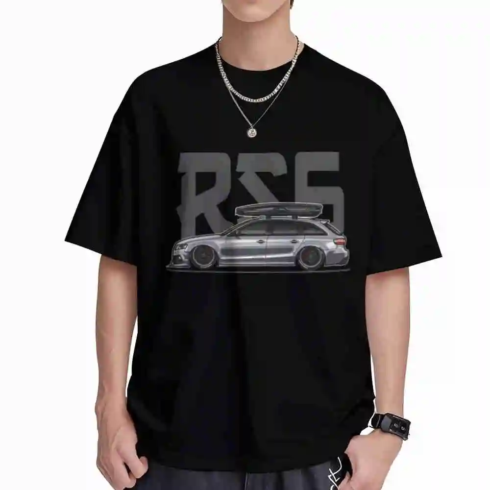 RS6 Avant Touring Mode White Short Sleeve Tee 100% Cotton T-Shirt