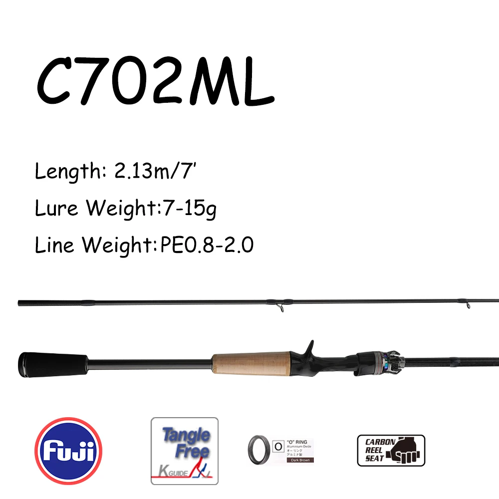 NONE Rancy Angelrute High Carbon Fuji "o" Alnocit Führung Carbon Rassel Rollen Sitz Bass Licht mittel leichte Angelruten 7