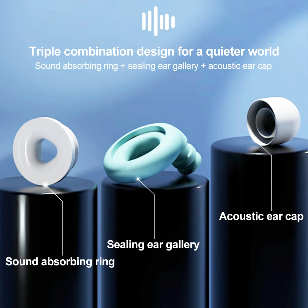 Silicone Earplug Sleep Noise Ear Plug Canceling Noise Reduction Soundproof Anti Sonre Soft Slow Rebound Protection Ears Foam