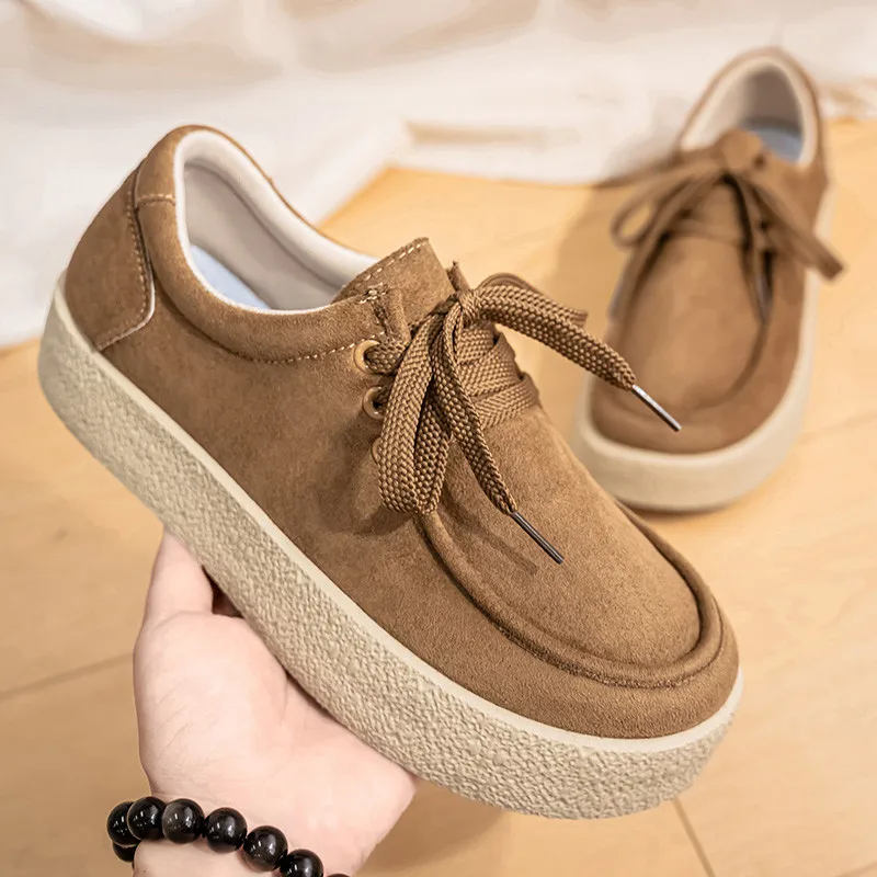 

Retro Casual Men's Shoes Comfortable Suede Leather Loafers Man Platform Low Cut Driving Shoes Men Walking Shoes zapatos hombre