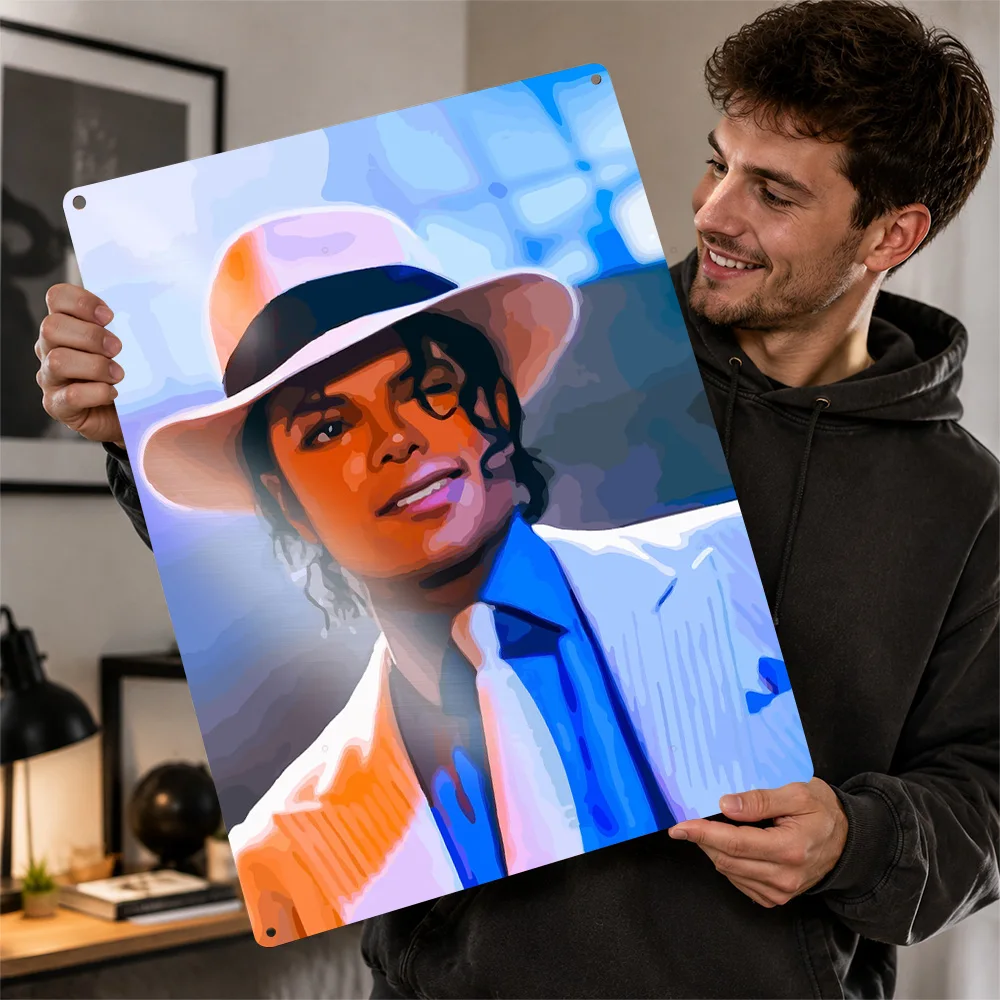Michael Jackson Portrait Textured Poster Personalized Metal Tin Sign Stage Icon Wall Art A Distinctive Gift For Dedicated Fans