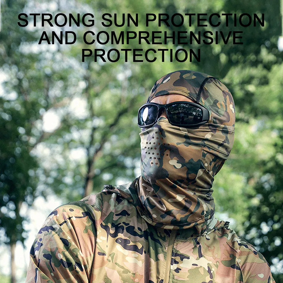 WALK FISH Tactical Scarf Camo Balaclava Full Face Mask Head Cover Fishing Hunting Cycling Sport Bike Paintball Cool Sun