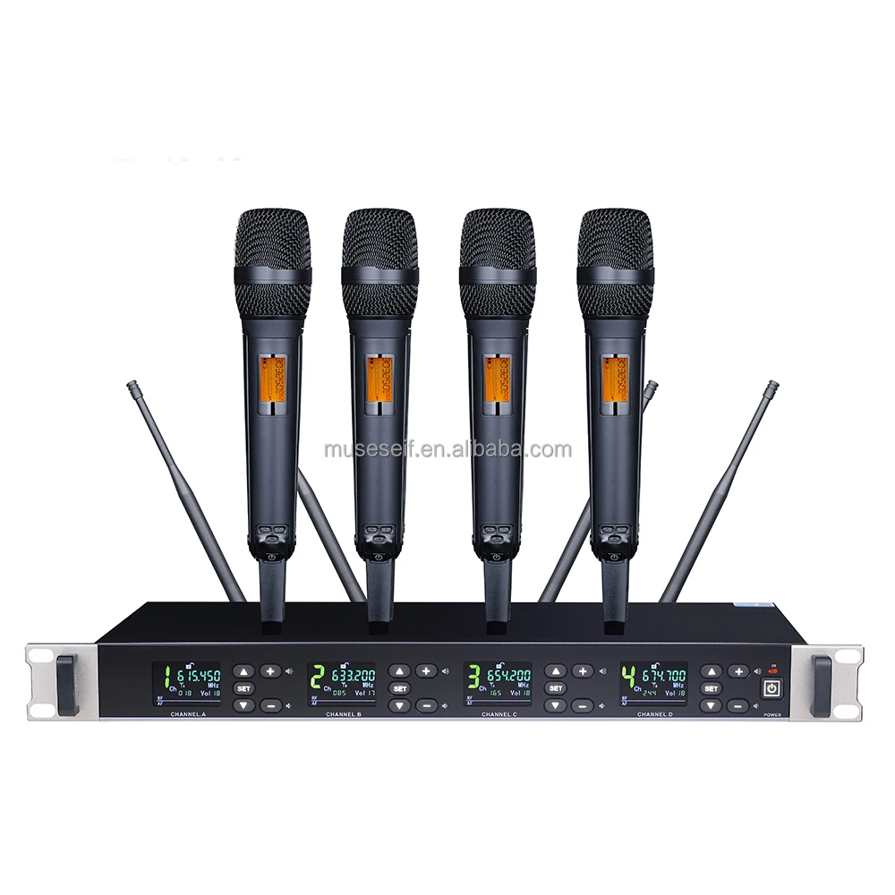 

\DA-4004 для конференц-сцени, караоке-клуба, 4-канальный портативный UHF беспроводной микрофон, профессиональный беспроводной микрофон