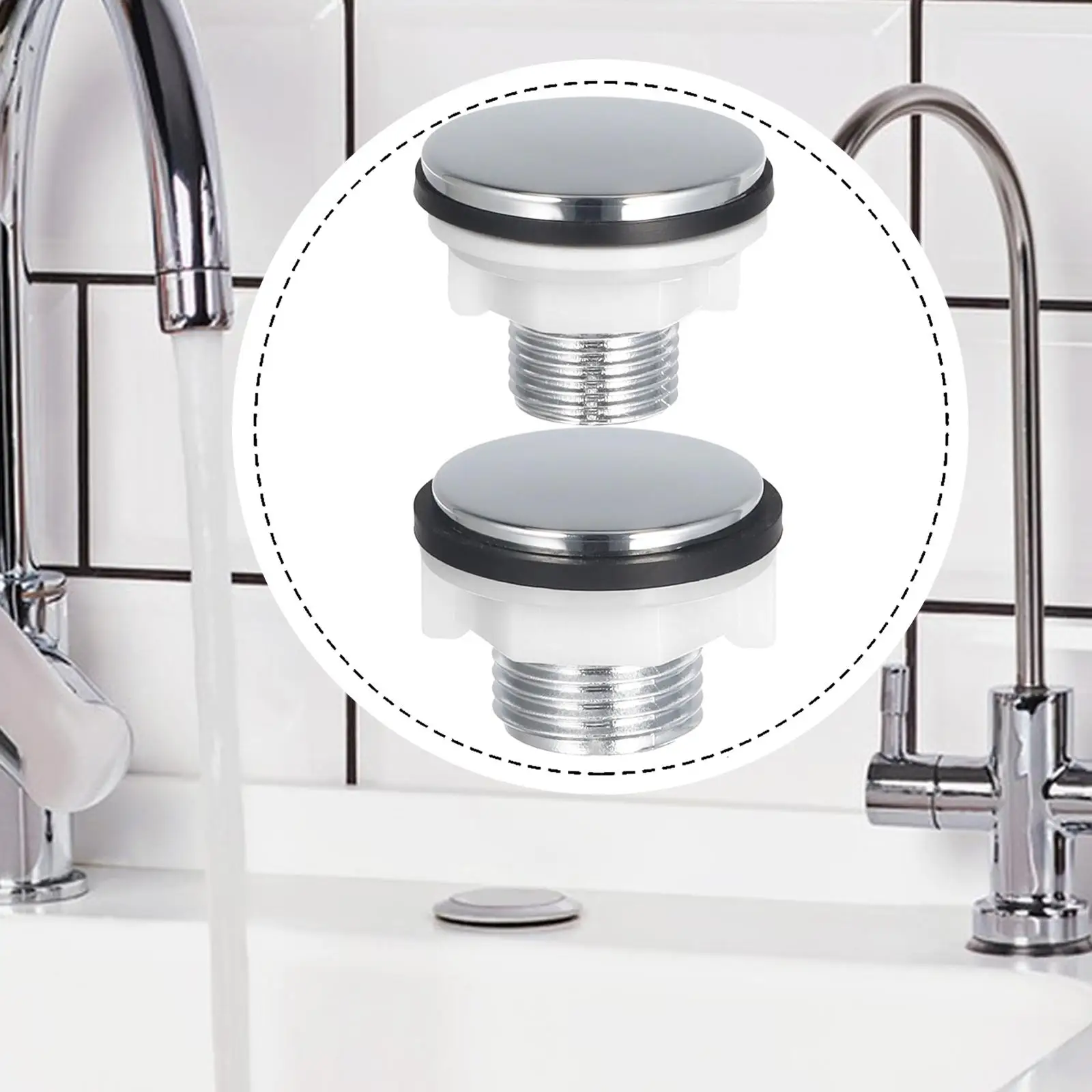 Kitchen Sink Hole Plug Electroplated Finish Cap for Wash Basin Tub Faucet Overflow Cover Universal Application