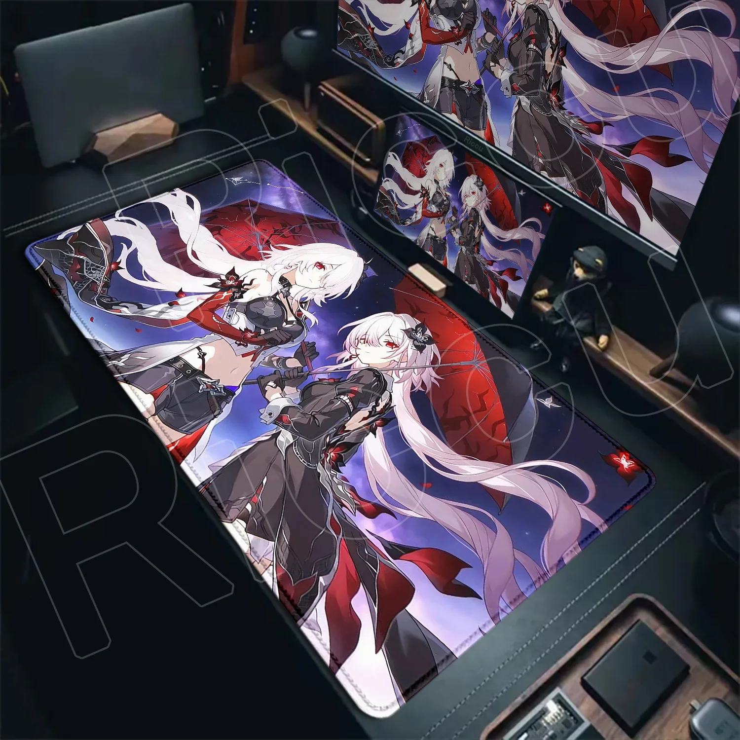 

HD Kawaii Girl Evernight Mousepad Honkai Star Rail Mouse Pad Locking Edge March 7th Mouse Mat Office Large Non-Slip Keyboard Mat