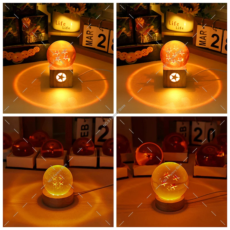 Dragon Ball Z Led Lights Glass Star Ball Display Base Stand 3D