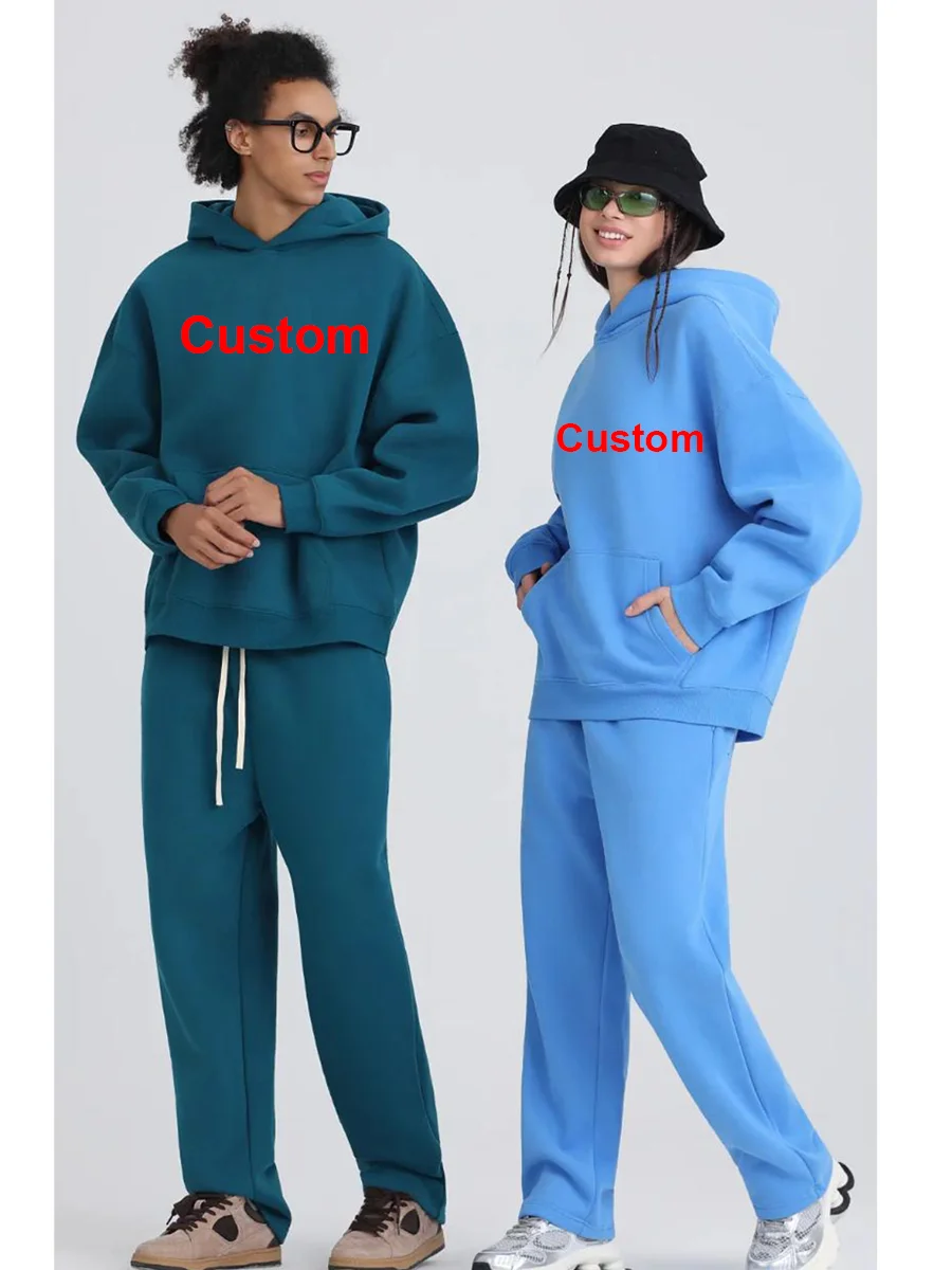 

01 Custom LOGO Image 400GSM Hoodies Basic Fleece 20+ Colors Men Women Oversized Hooded Jogger Wholesale Sportswear Soft