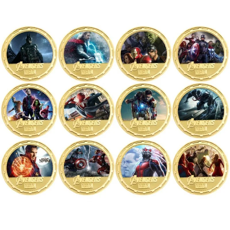 ใหม่เหรียญที่ระลึกอเวนเจอร์สไอรอนแมนเดอร์แมนชุดธอร์มาร์เวลของขวัญความคิดสร้างสรรค์ส่วนบุคคลคอลเลกชันของเล่นวันหยุด