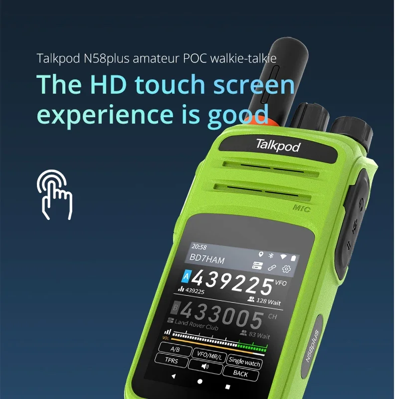 Talkpod Nuova radio di rete pubblica N58Plus Walkie Talkie Android con touch screen da 2,4 pollici Linkpoon Type C Ricarica