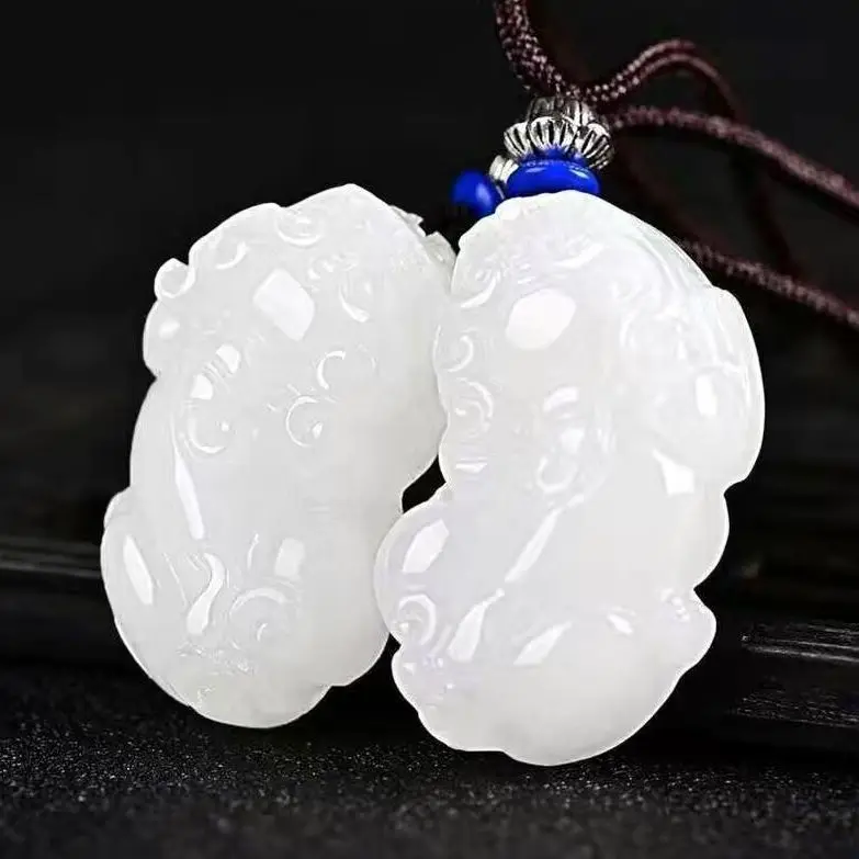

Afghan jade Pixiu pendant, male and female couple pendant, jade necklace, natural couple model