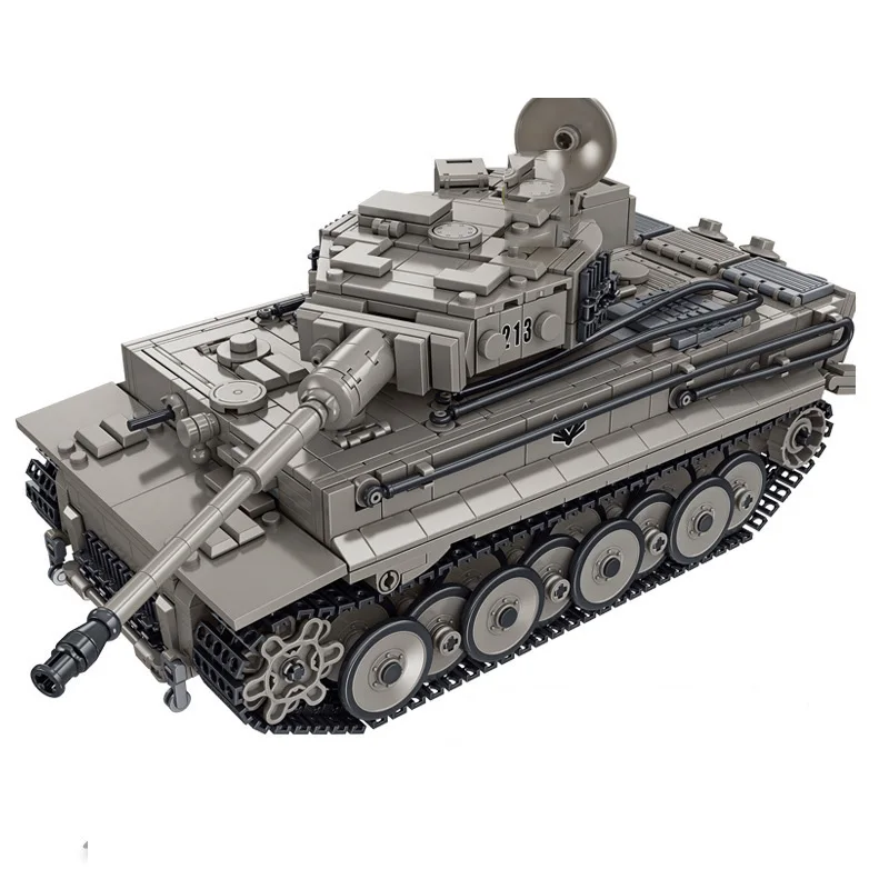 Veicolo militare telecomandato 2.4Ghz World War Technical PZKF VI Ausf. E Tiger I Tank Build Block WW2 Army Figure Brick RC Toy