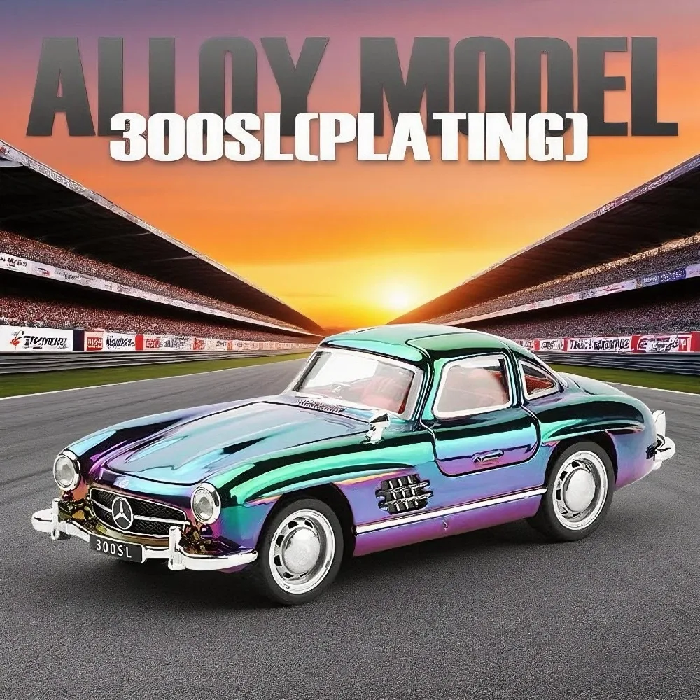 

1:32 300SL E300L Alloy Car Model Toy Doors Opened Sound Light Pull Back Alloy Miniature Vehicle Models Home Decoration Gifts