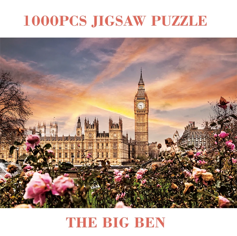 MaxRenard Jigsaw Puzzle 1000 Pieces for Adults London Big Ben Home Wall Deco Environmentally Friendly Paper Christmas Gift Toy