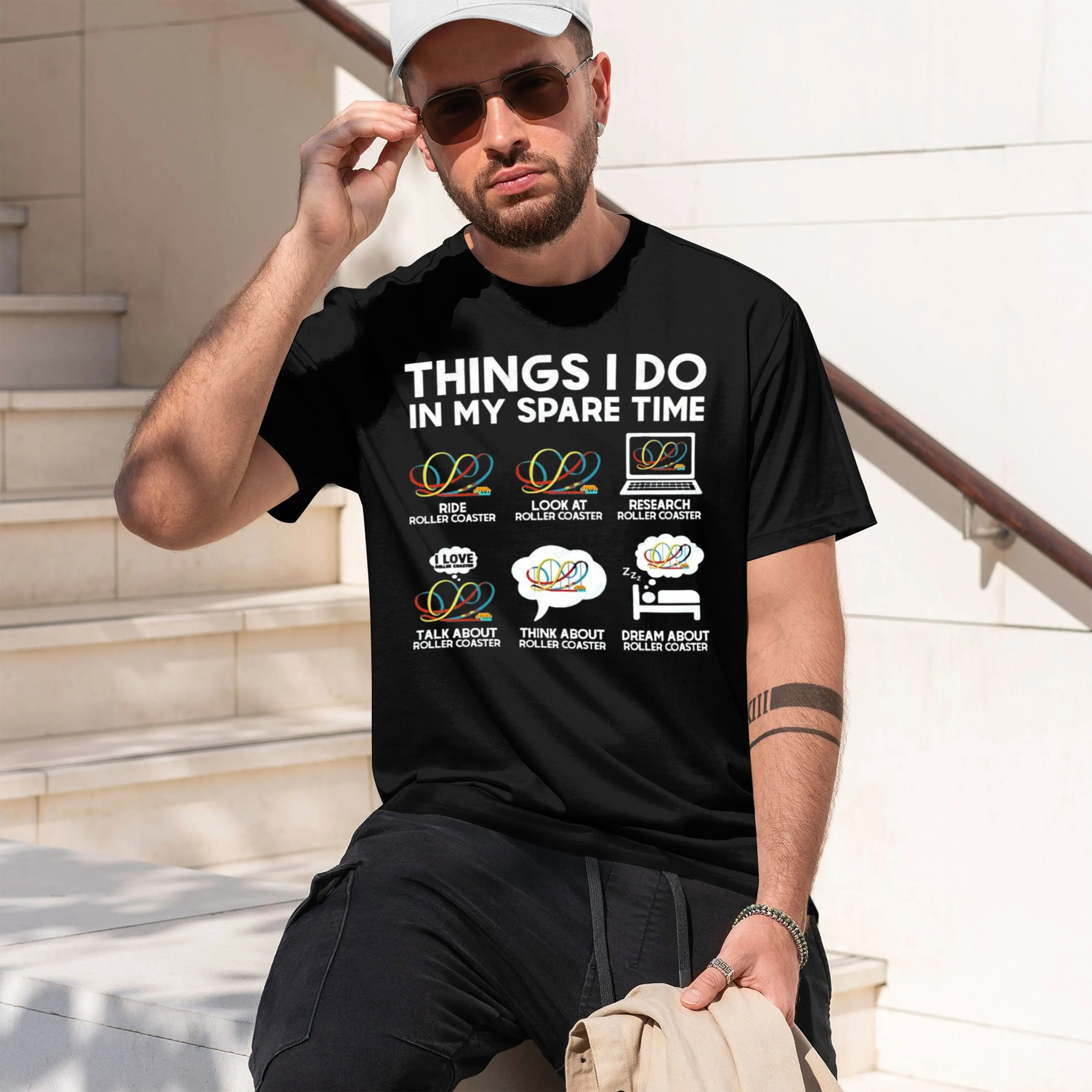 Things I in My Spare Time Coaster Unisex Shirt Gift Funny Outors High Quty Short-sv Streetwear Clothing 2026 New Model Men’s Sho