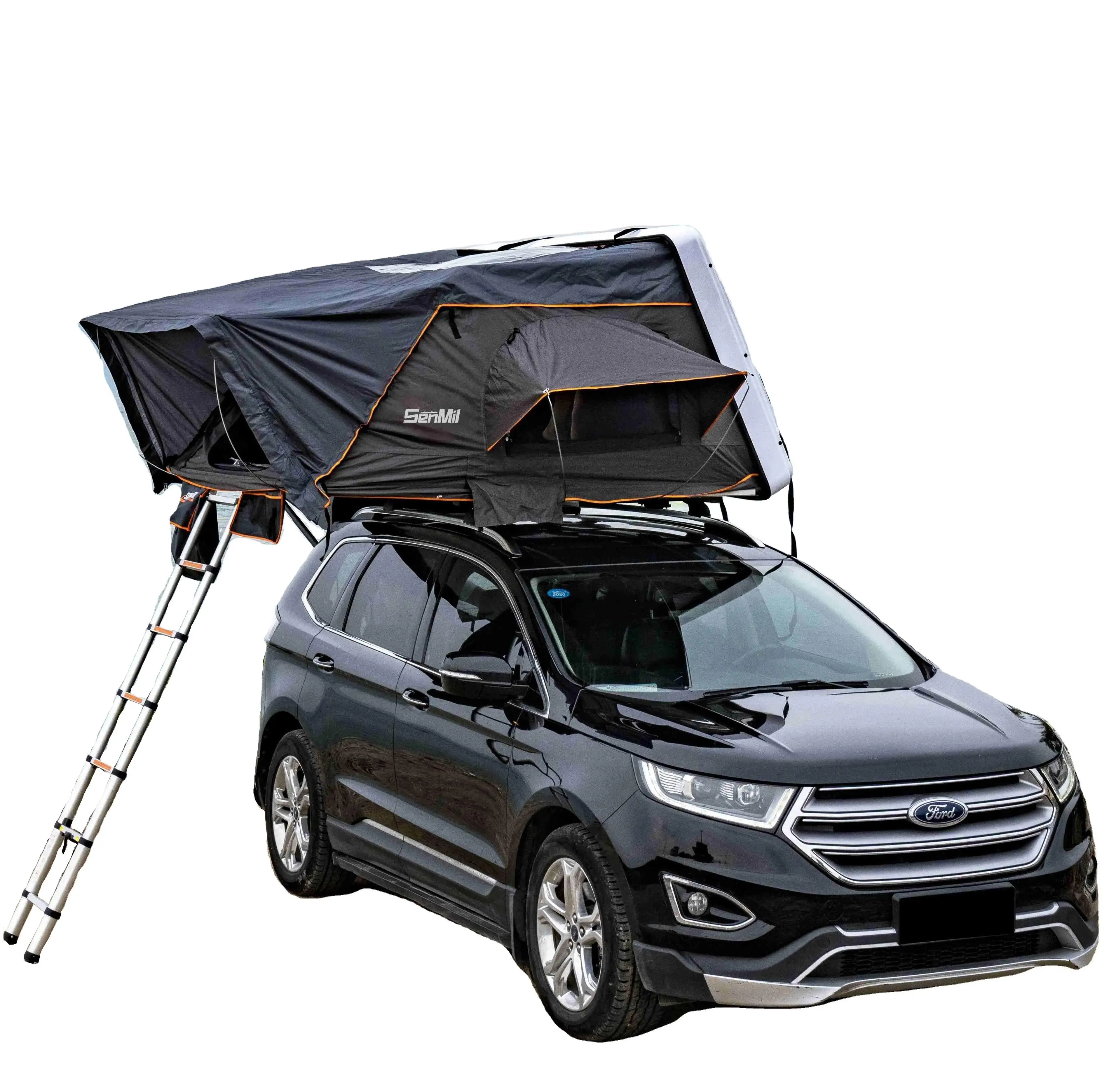 2023 Hot Sale ABS Hard Shell Roof Tent Camping Top Tent 3-4 Person Roof Top Tent With Light