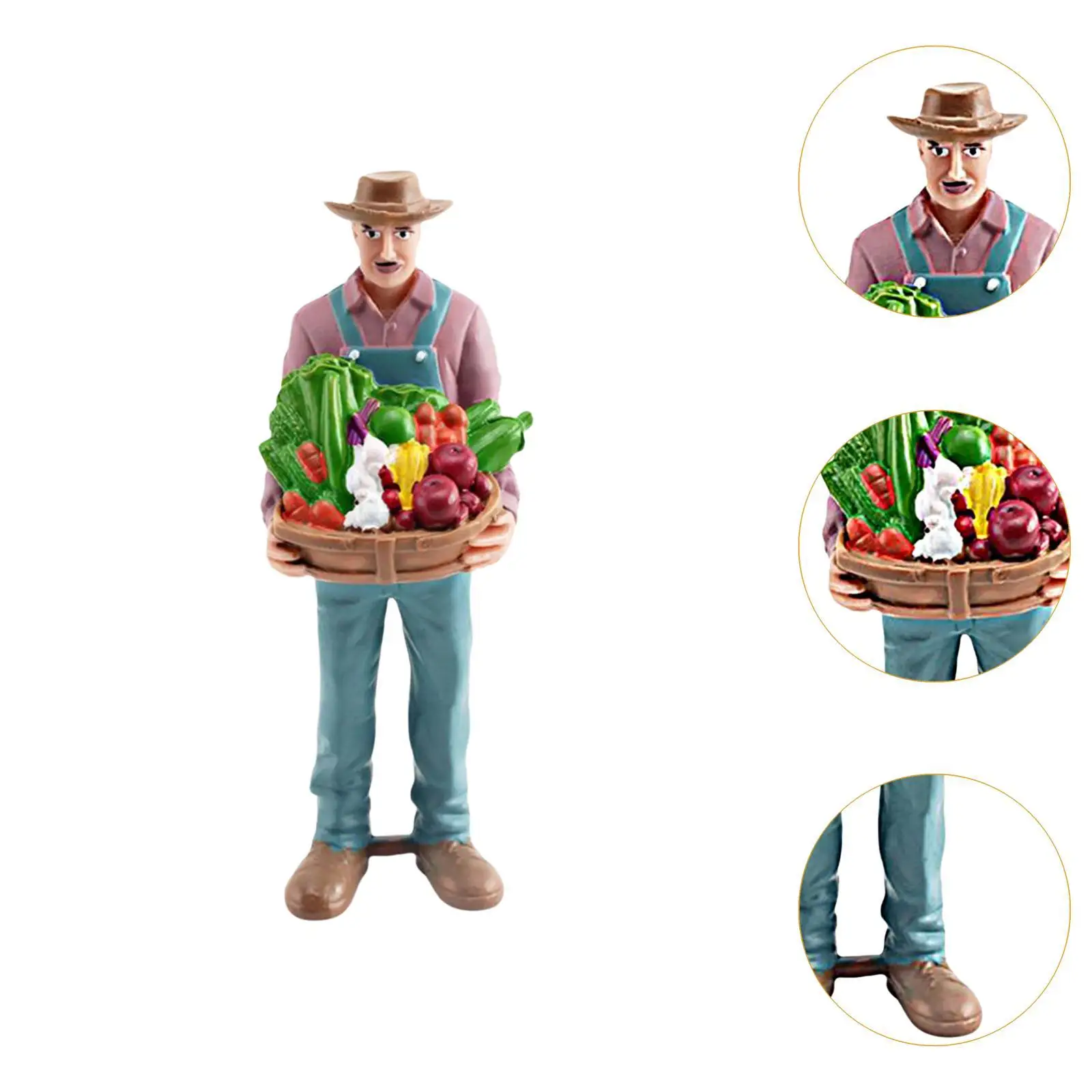 3 figuras de personajes en miniatura para decoración de escritorio y paisaje