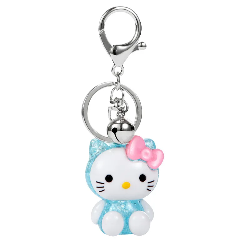 Hello Kitty พวงกุญแจ Sanrio Kawaii อะนิเมะรูปน่ารัก Kt Cat Bell ตุ๊กตาอะคริลิคกระเป๋าจี้ของเล่นของขวัญ