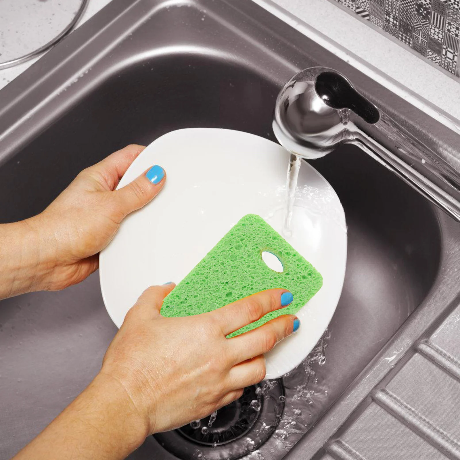 

12 Pcs Sponges Kitchen Scrub Scrubbers for Cleaning Dishes Scrubbing Pads Washing Green