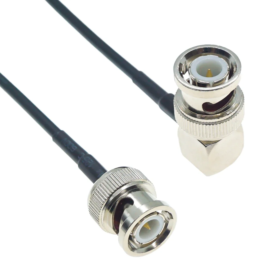 RG174 Cable BNC To BNC Male Female Plug Jack Nut Connector Right Angle Extension RF Coaxial Coax Jumper Pigtail 1M 5m 10M 15M