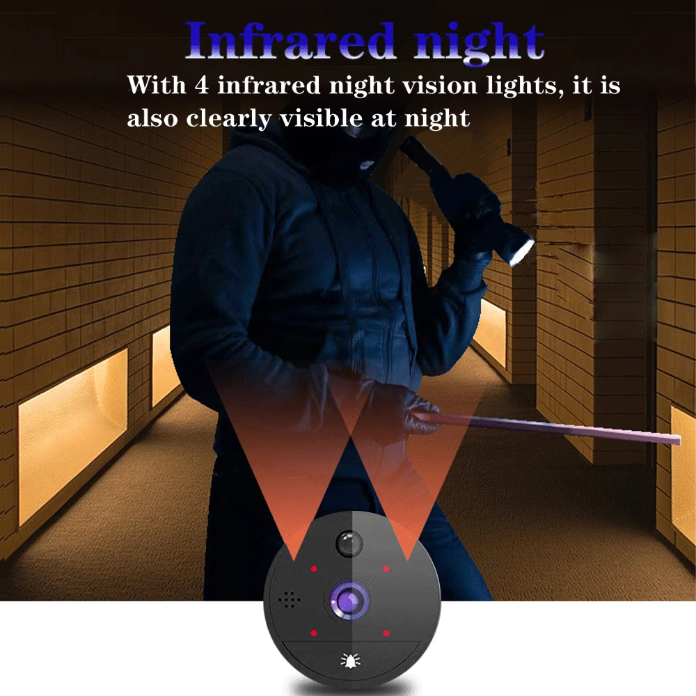 Дверной Видеозвонок Smart Tuya, 2 МП, 2,4 ГГц, Wi-Fi, 5000 мАч